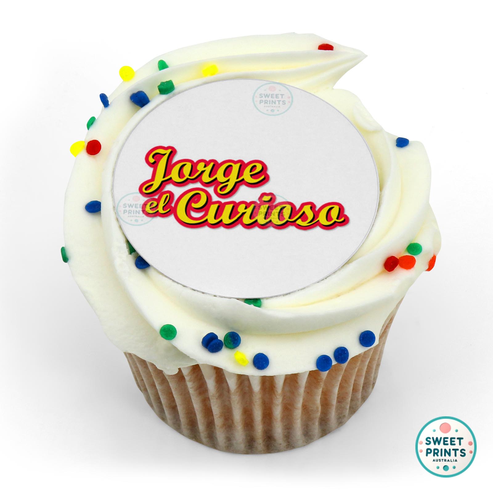 Curious George Jorge El Curioso Logo edible cake topper