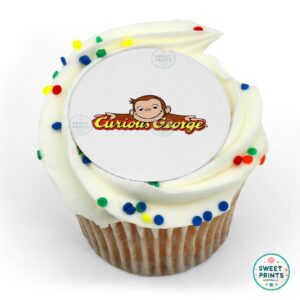 curious george logo with monkey o