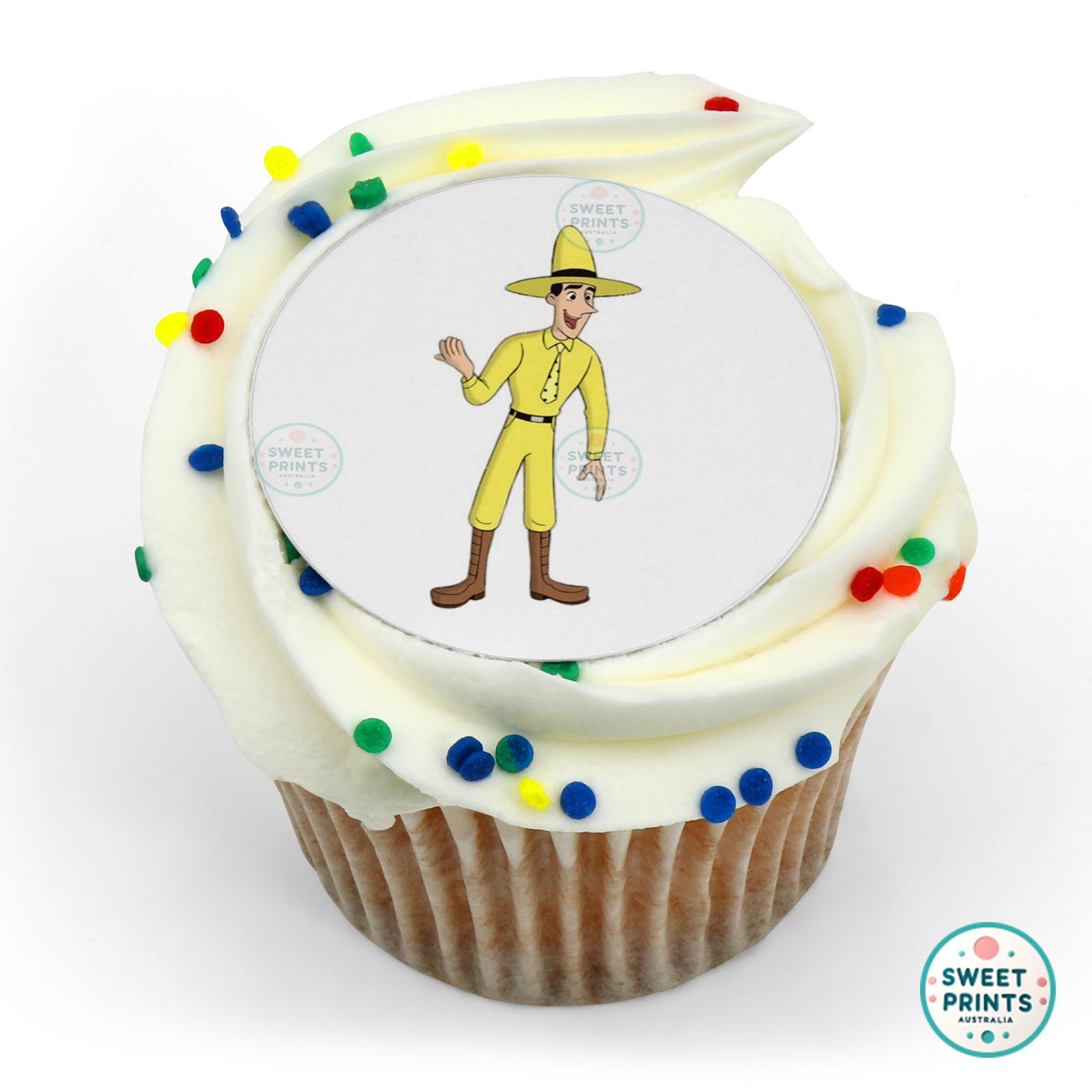 Curious George The Man In The Yellow Hat edible cake topper