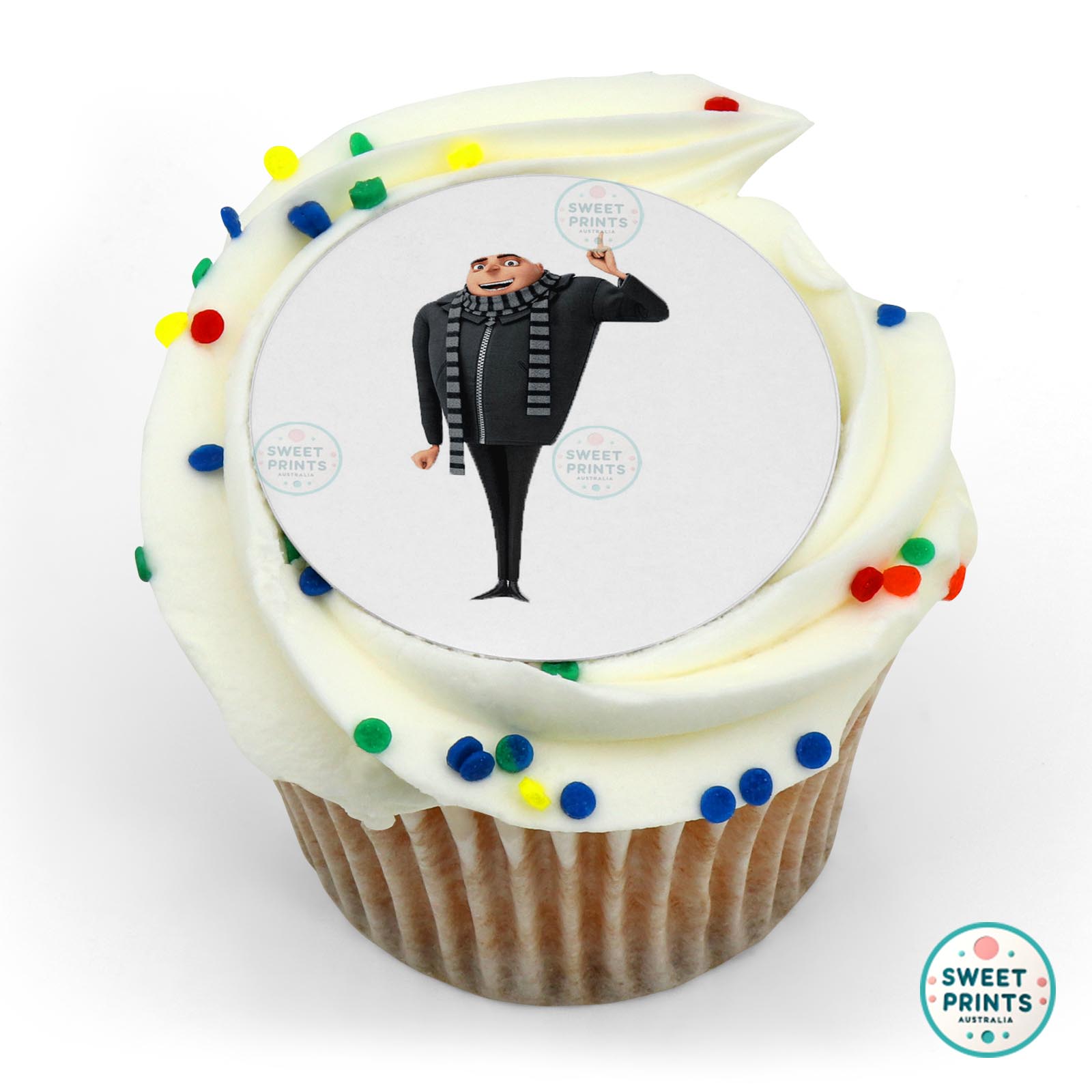 Despicable Me Gru Finger Up edible cake topper