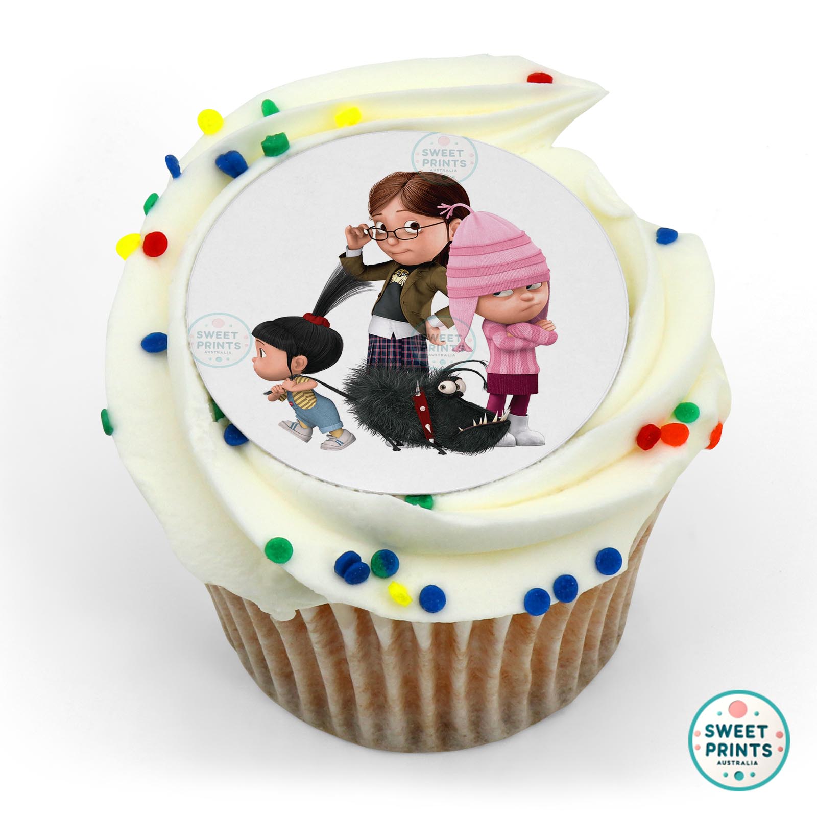 Despicable Me Kids And Dog edible cake topper