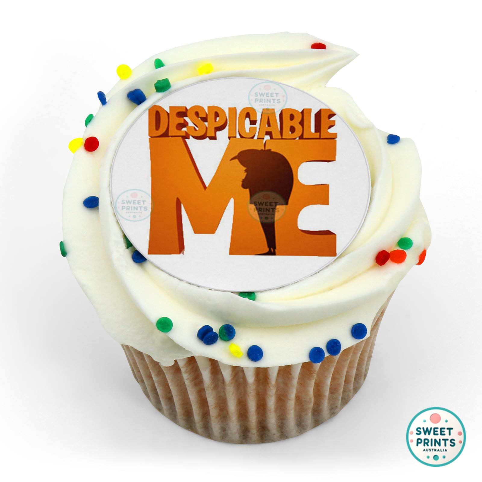 Despicable Me Silhouette Logo edible cake topper
