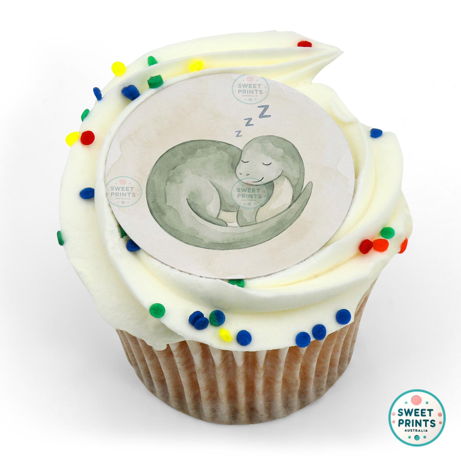 Dinosaur Sleeping Baby edible cake topper