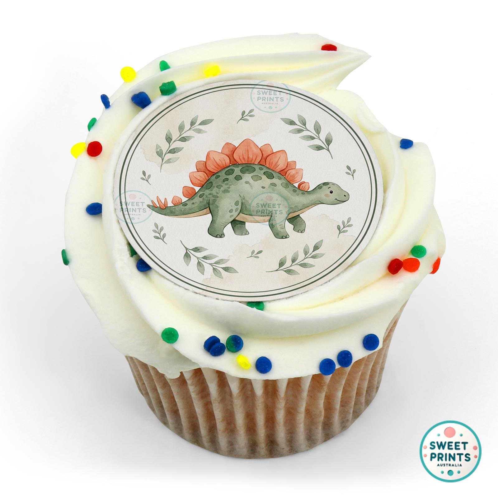 Dinosaur Stegosaurus Coral edible cake topper