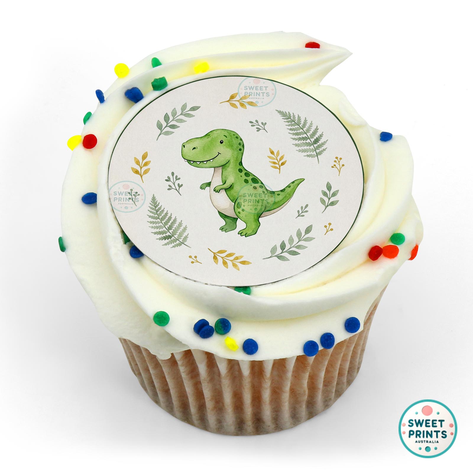 Dinosaur T Rex Ferns edible cake topper