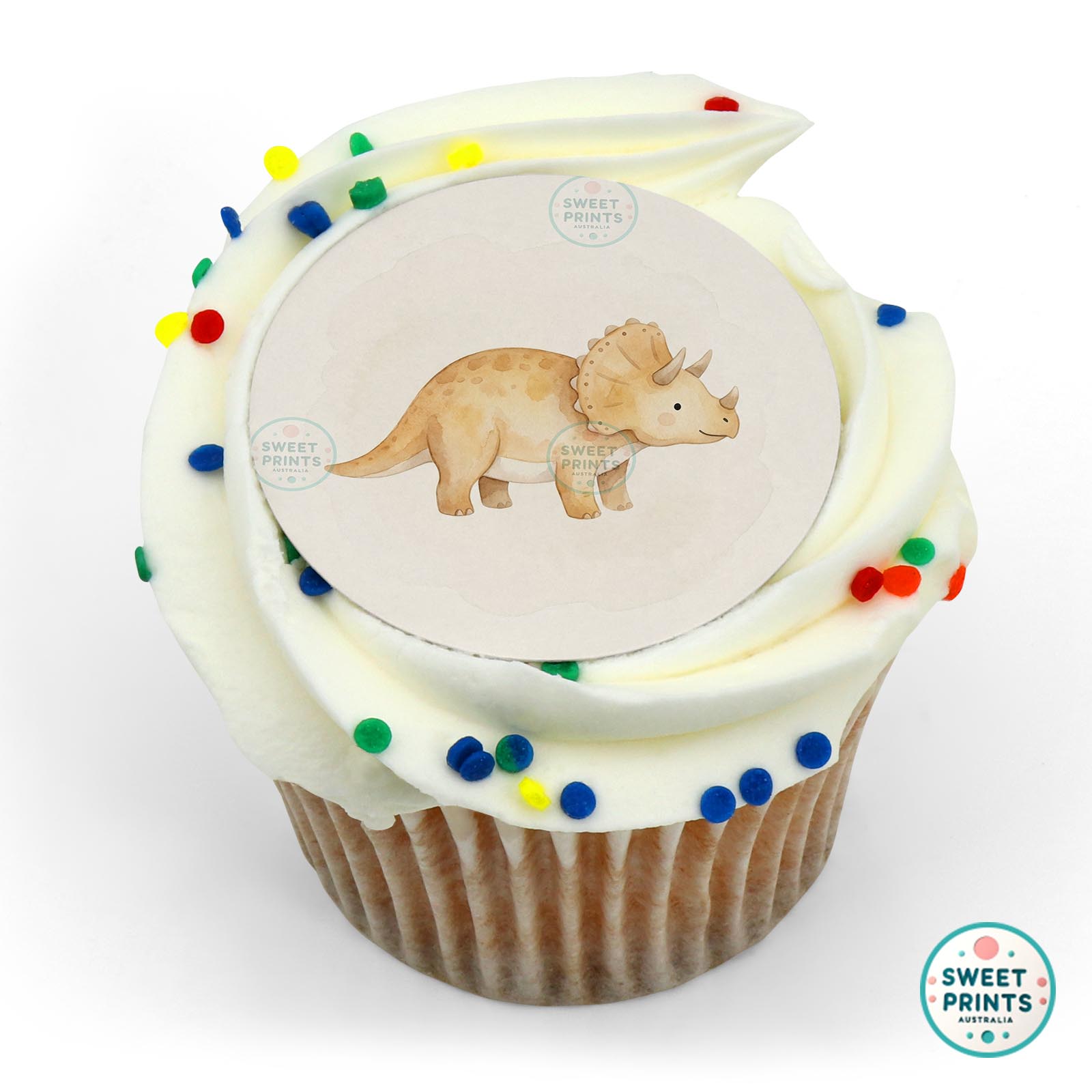 Dinosaur Triceratops Ochre edible cake topper
