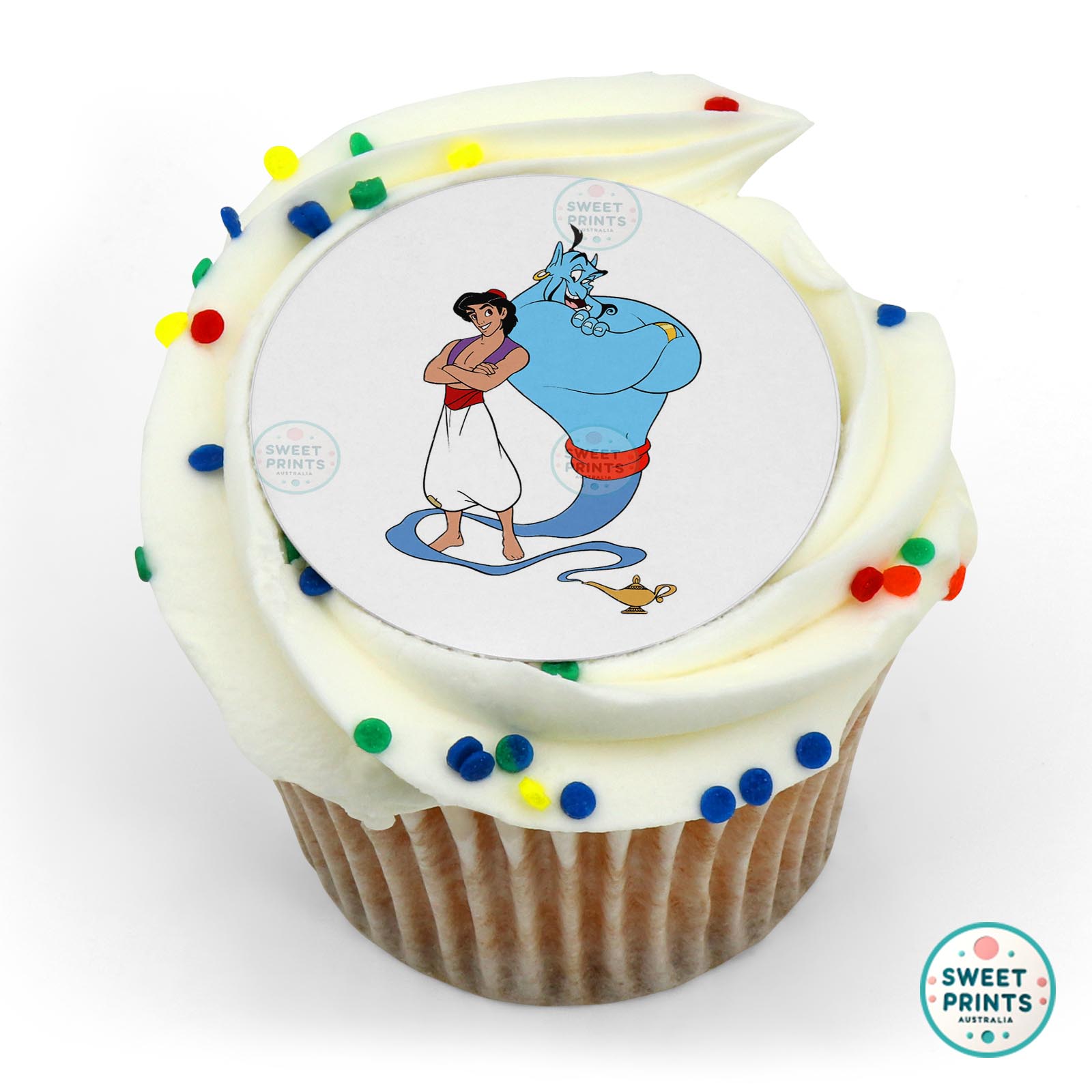 Disney Princess Aladdin And Genie edible cake topper
