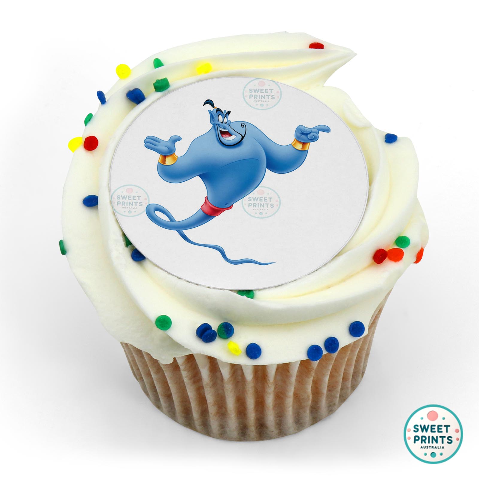 Disney Princess Aladdin Genie Pointing A Finger edible cake topper