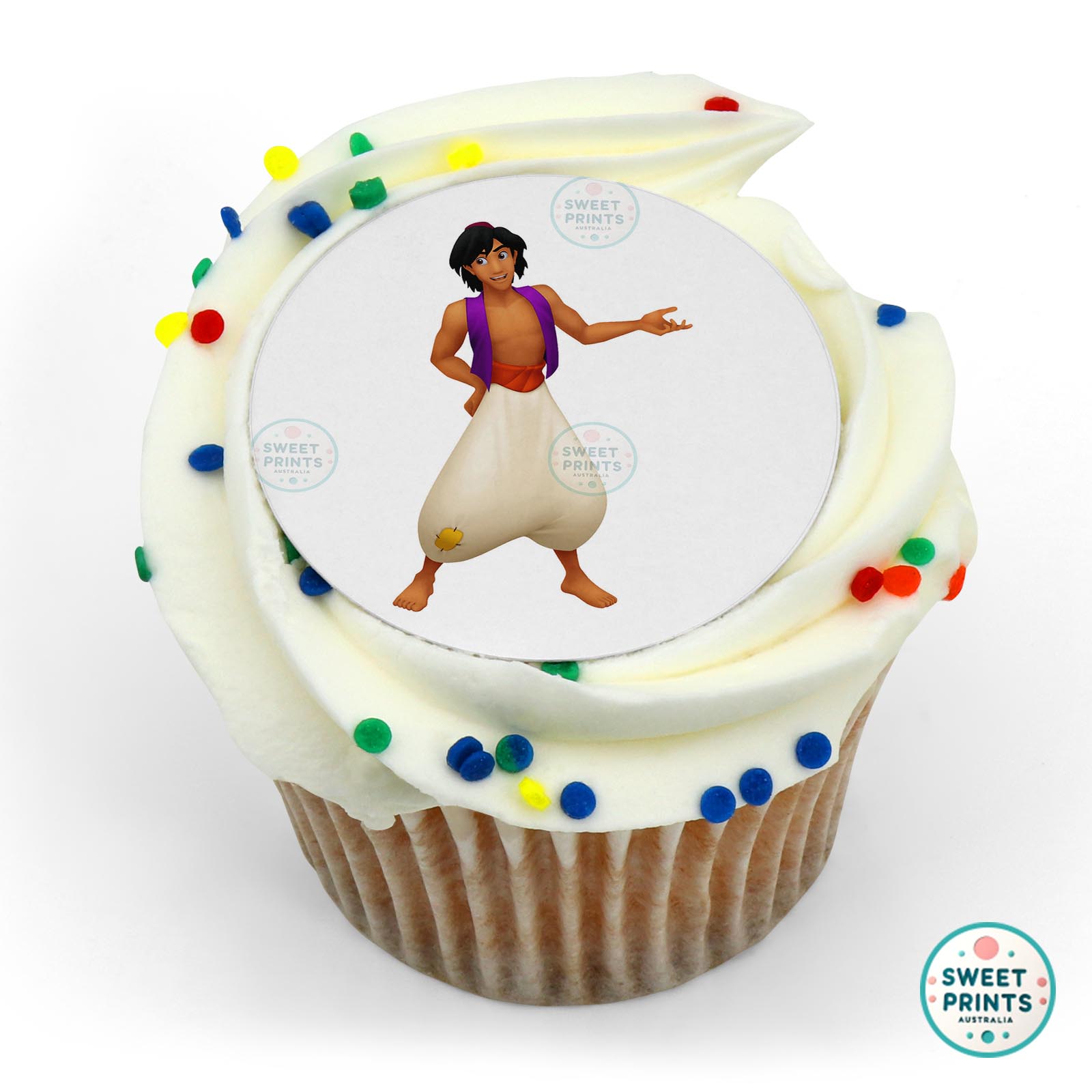 Disney Princess Aladdin Showing Something edible cake topper