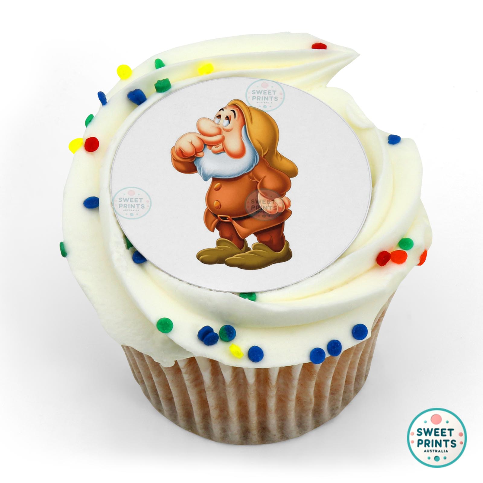 Disney Princess Snow White Sneezy Dwarf 1 edible cake topper