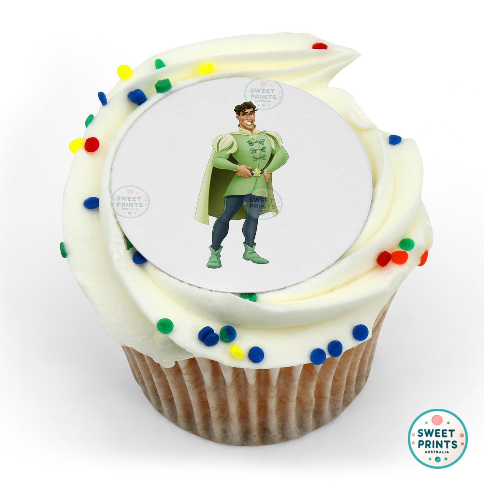 Disney Princess The Princess And The Frog Prince Naveen Wearing Cape edible cake topper