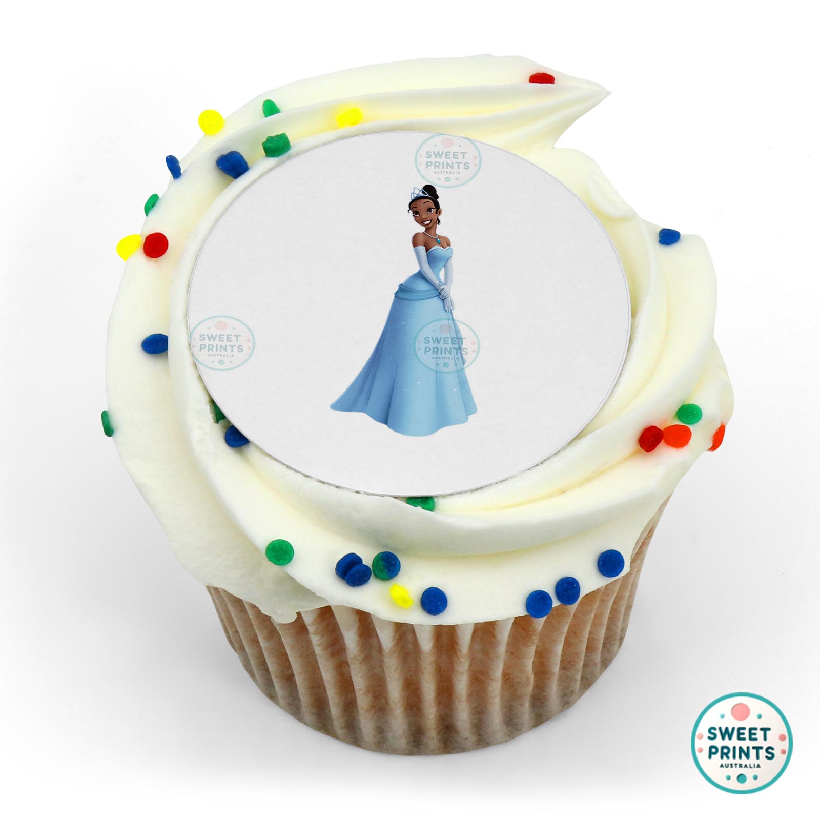 Disney Princess The Princess And The Frog Princess Tiana In Blue Dress edible cake topper