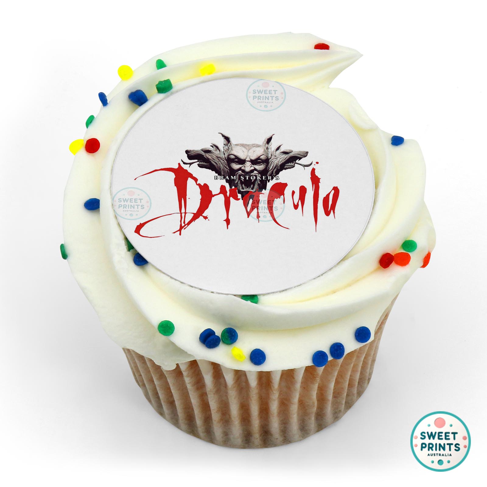 Dracula Logo And Monsters edible cake topper