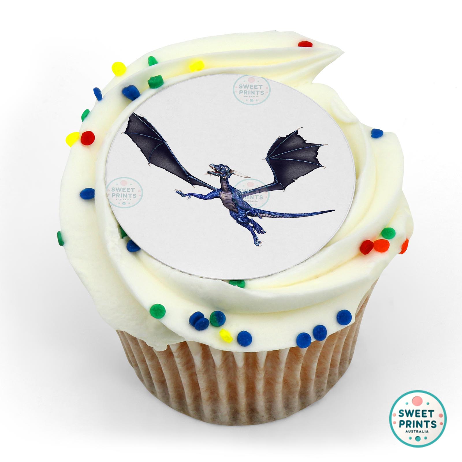 Dragons Dragon Blue Flying edible cake topper