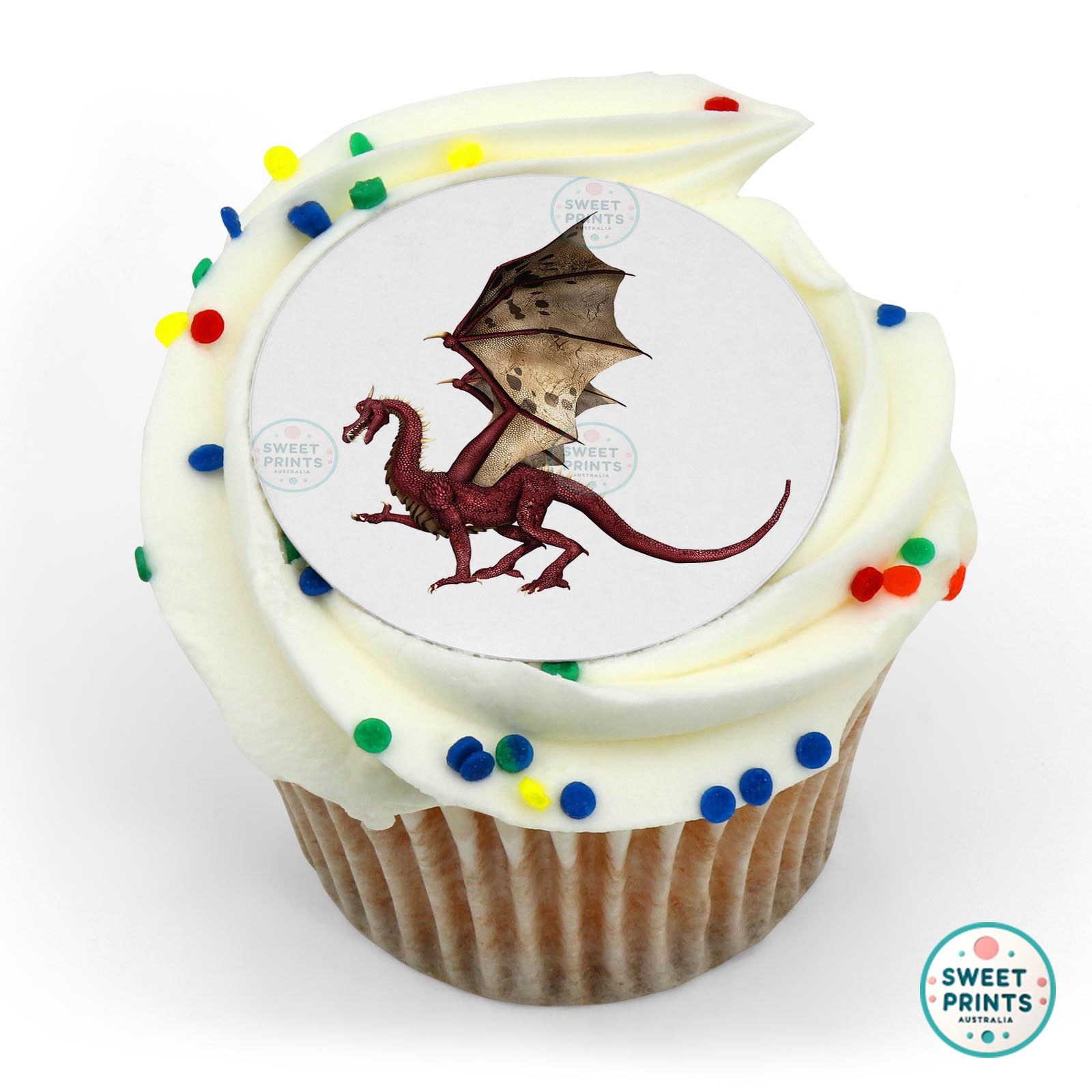 Dragons Dragon Red And Brown Wings edible cake topper