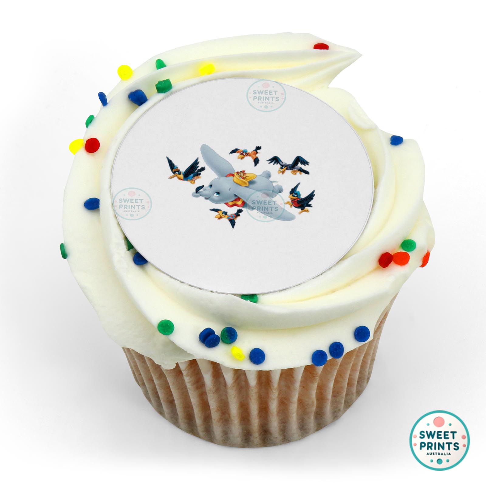 Dumbo Flying With Birds edible cake topper
