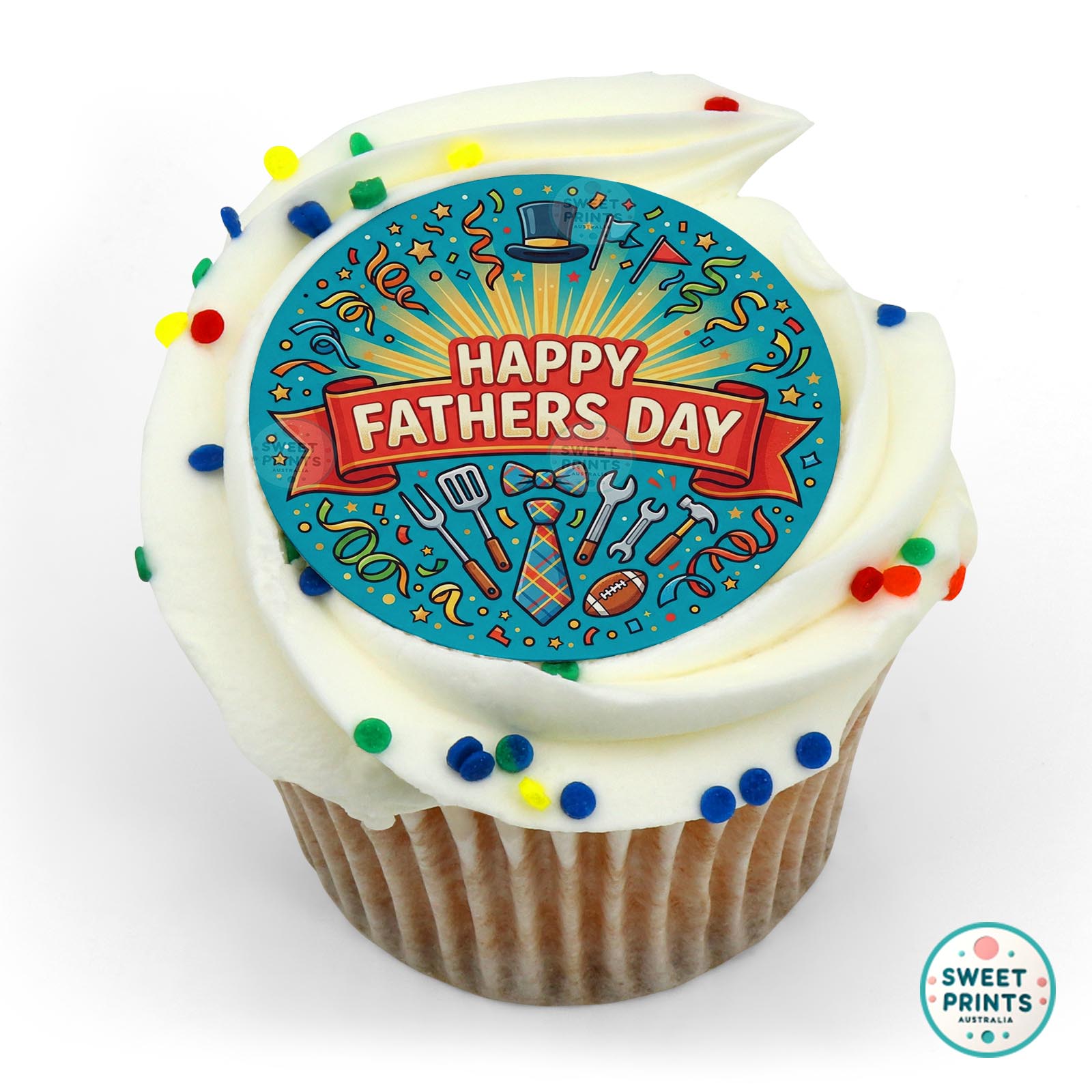 Fathers Day Banner Tools Celebration edible cake topper