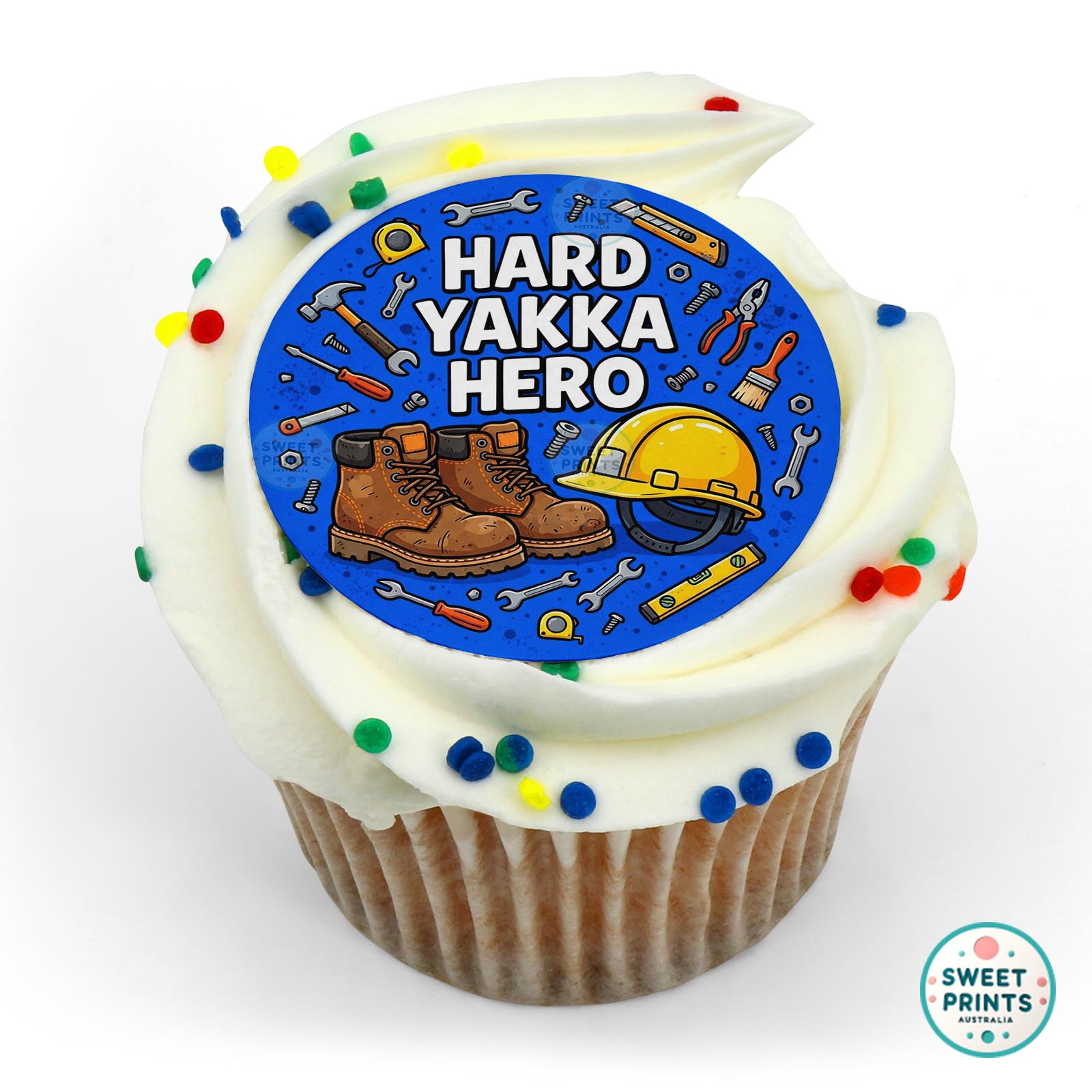 Fathers Day Boots Helmet Tools edible cake topper