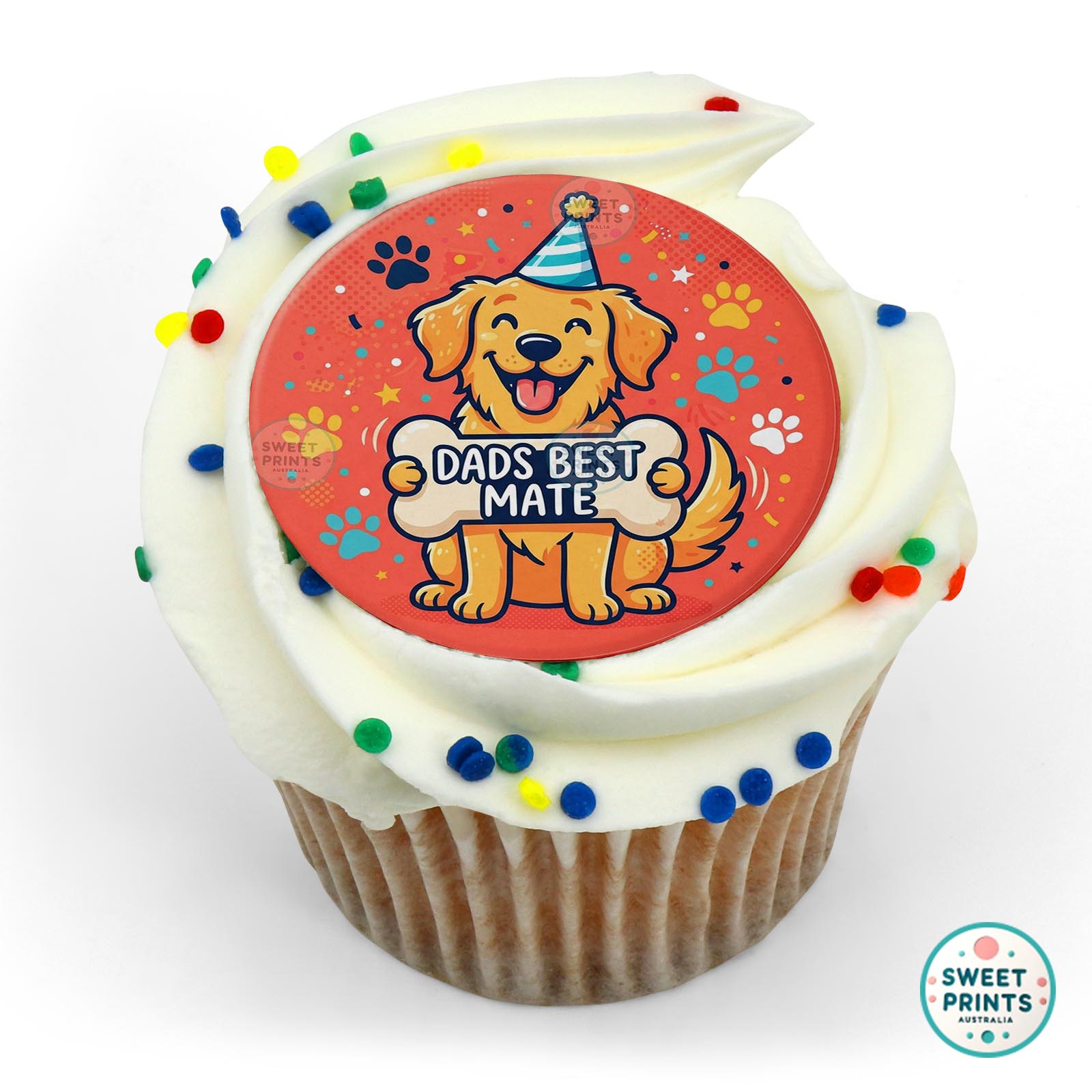 Fathers Day Dog Bone Hat edible cake topper