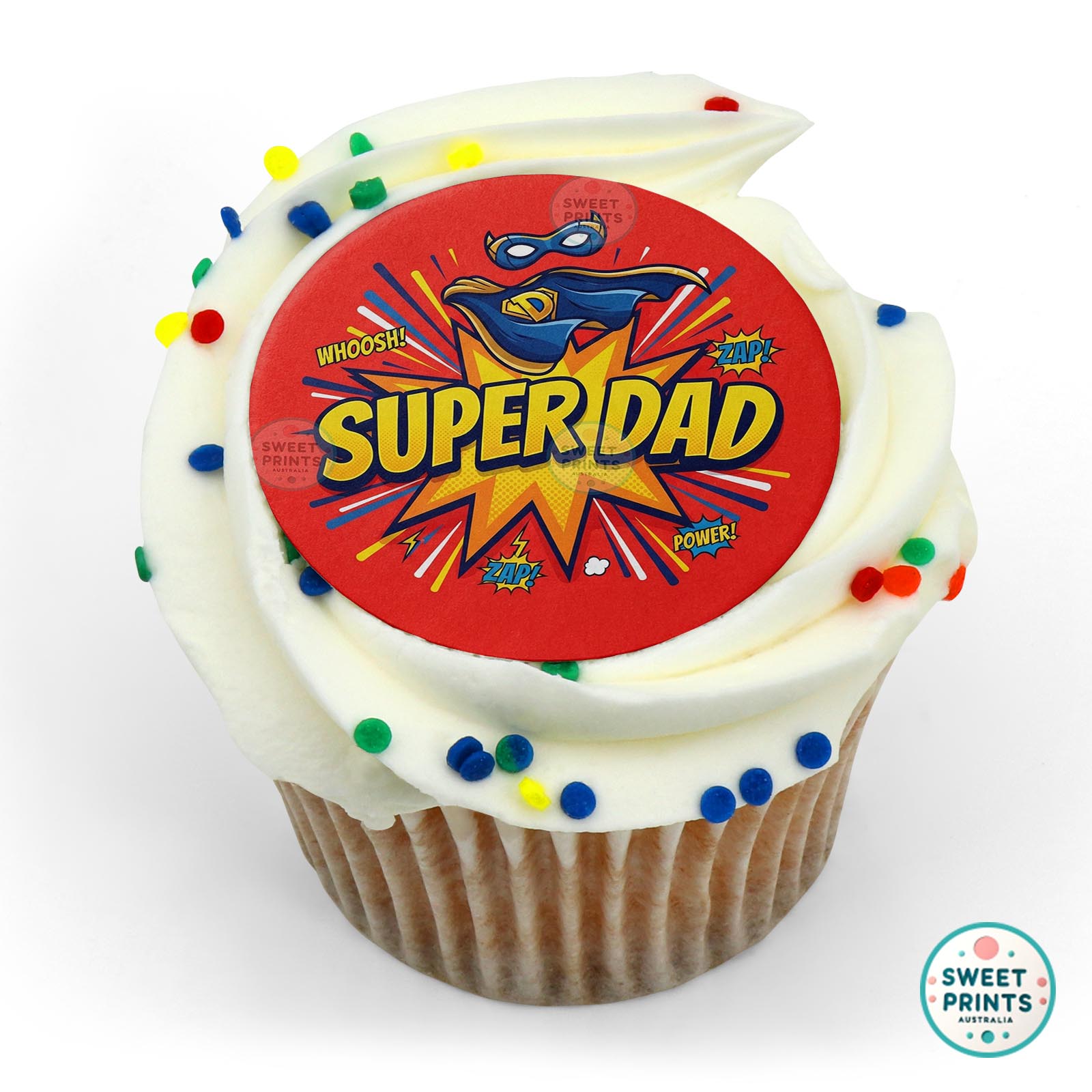 Fathers Day Text Mask Cape edible cake topper