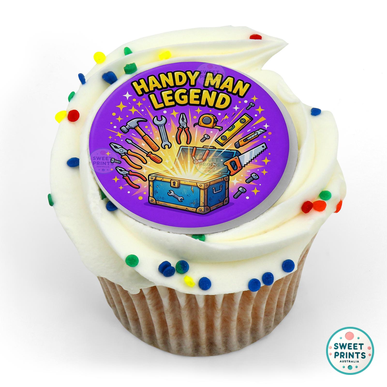 Fathers Day Text Tools Toolbox edible cake topper