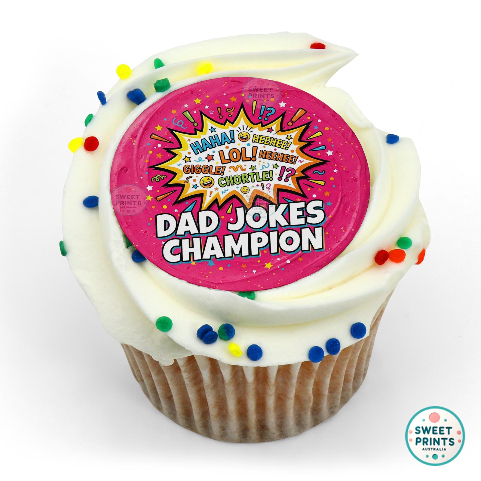 Fathers Day Typography Humor Sticker edible cake topper