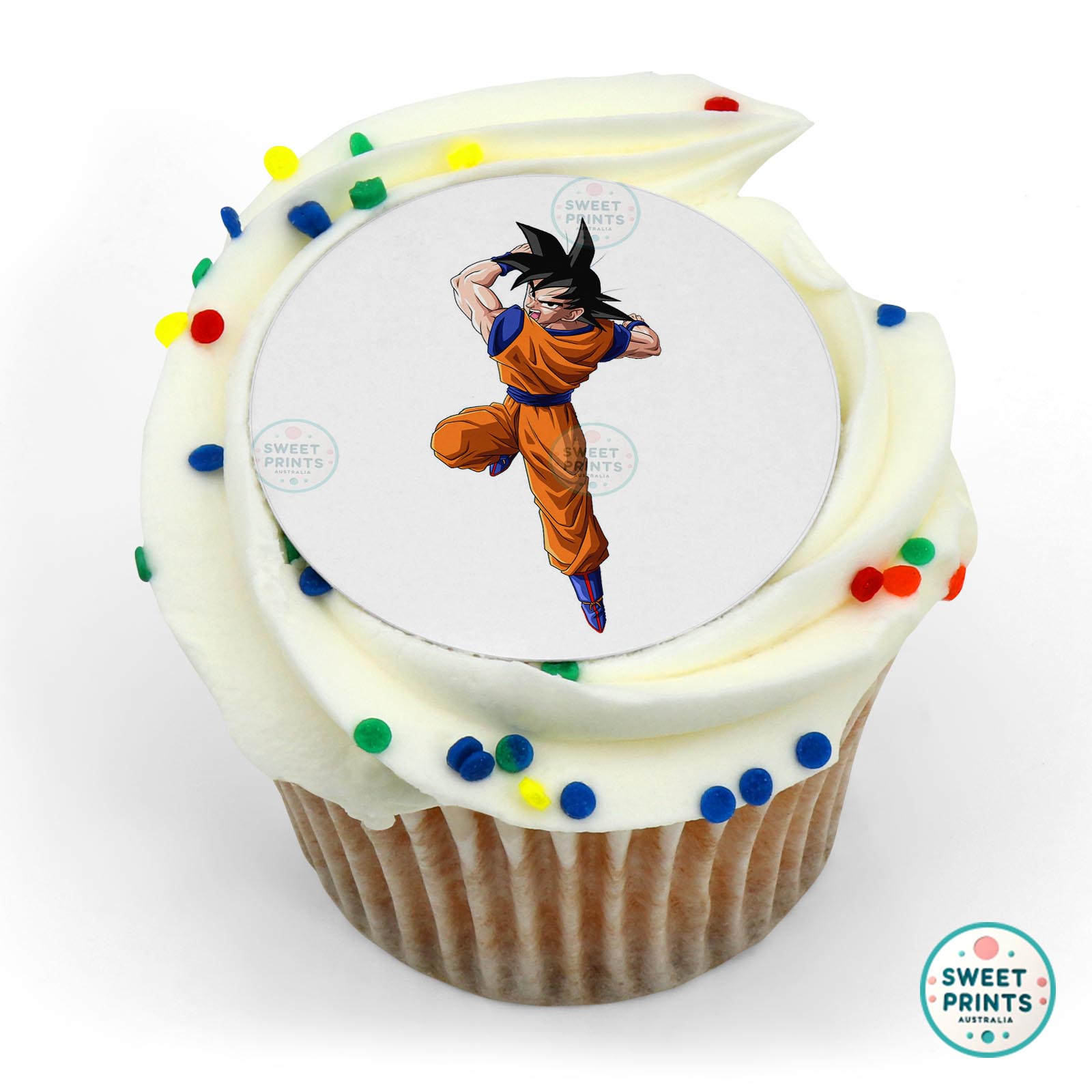 Goku Fighting edible cake topper