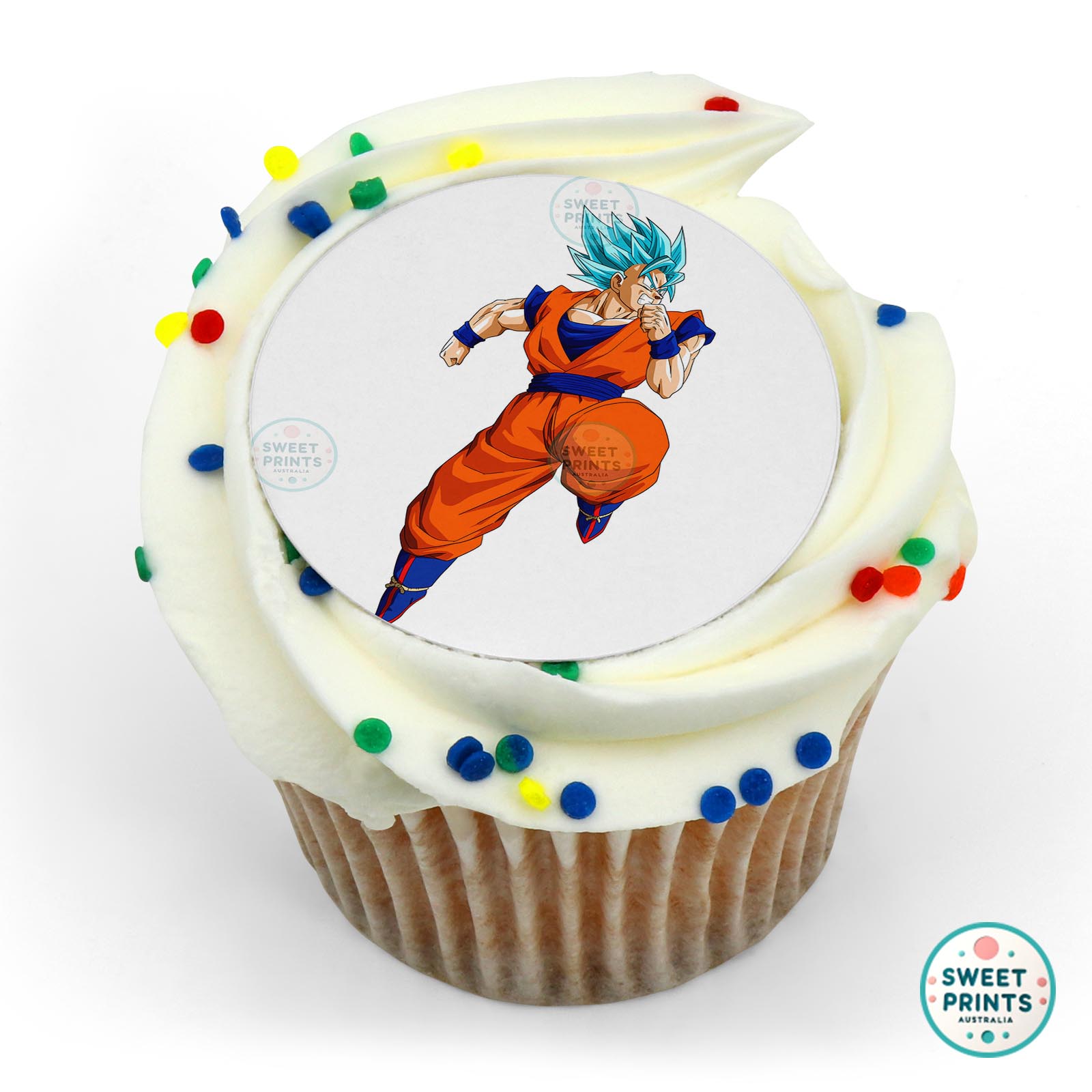 Goku Jumping edible cake topper