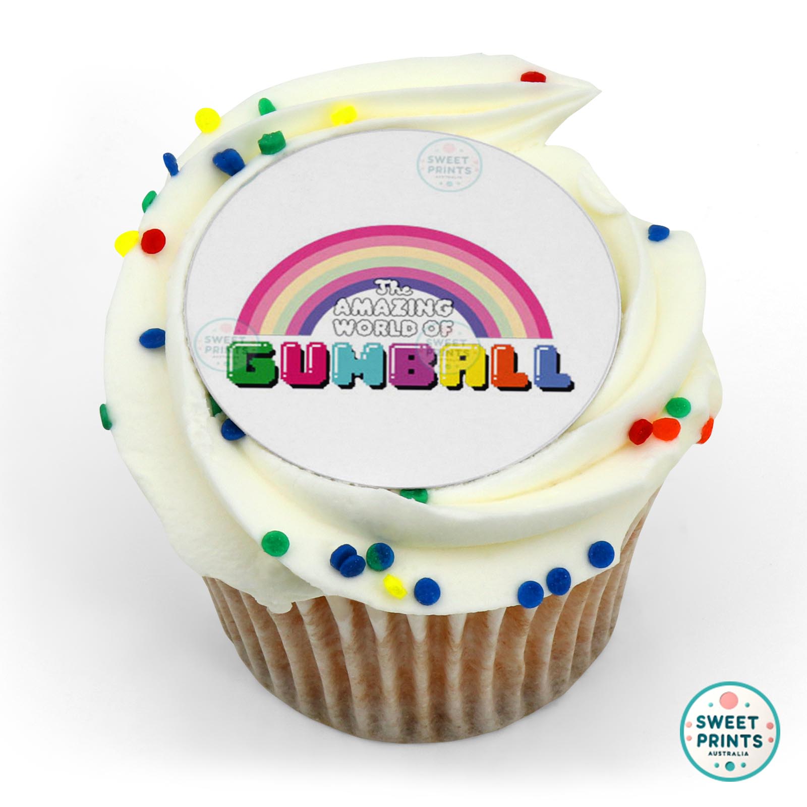 Gumball Logo edible cake topper