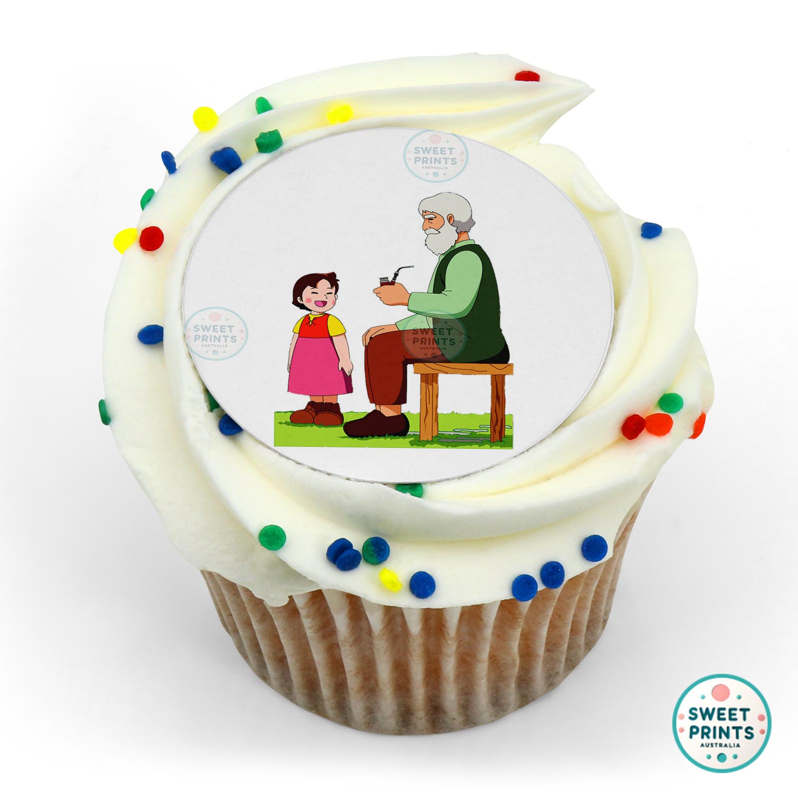 Heidi And Grandfather edible cake topper