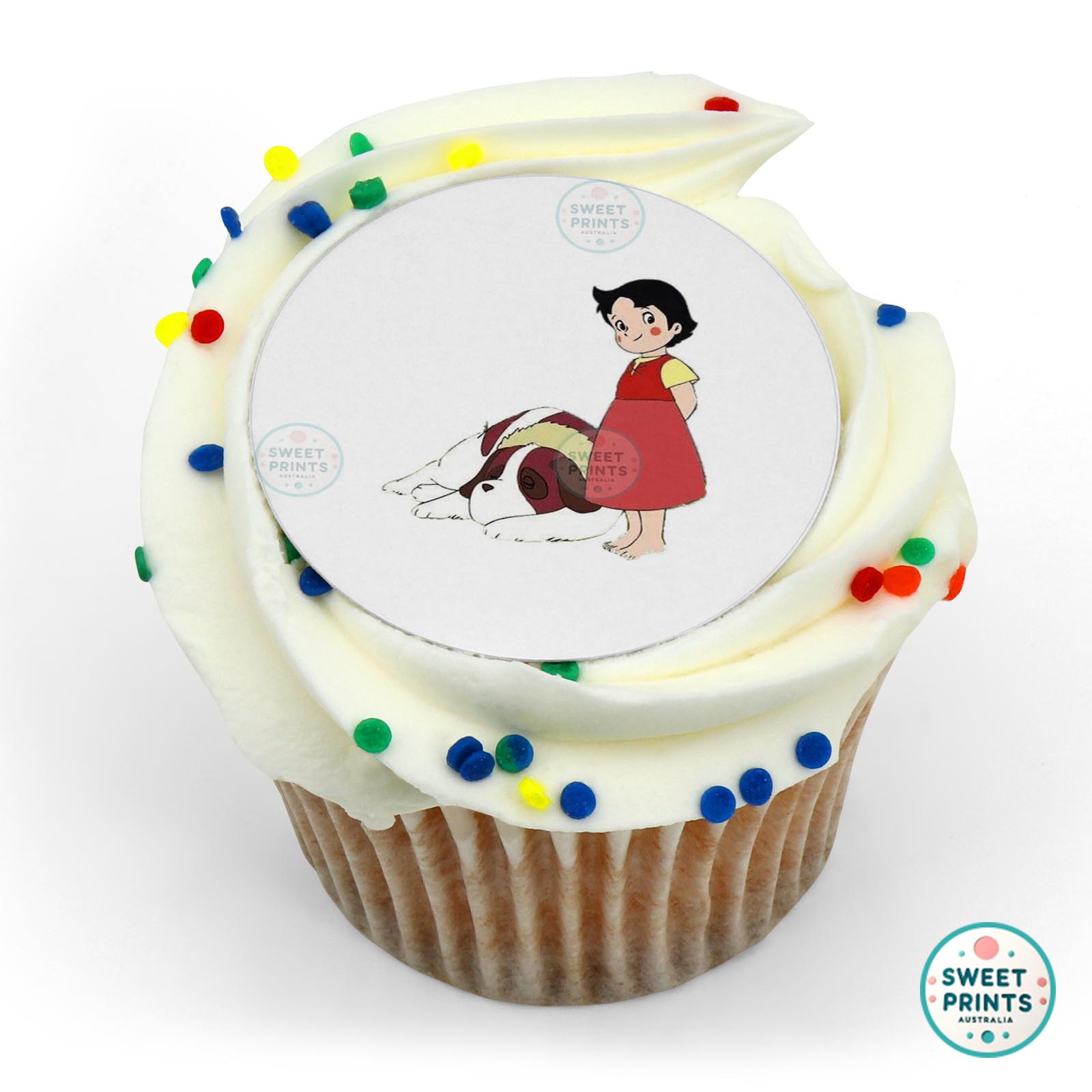 Heidi And Mountain Dog edible cake topper