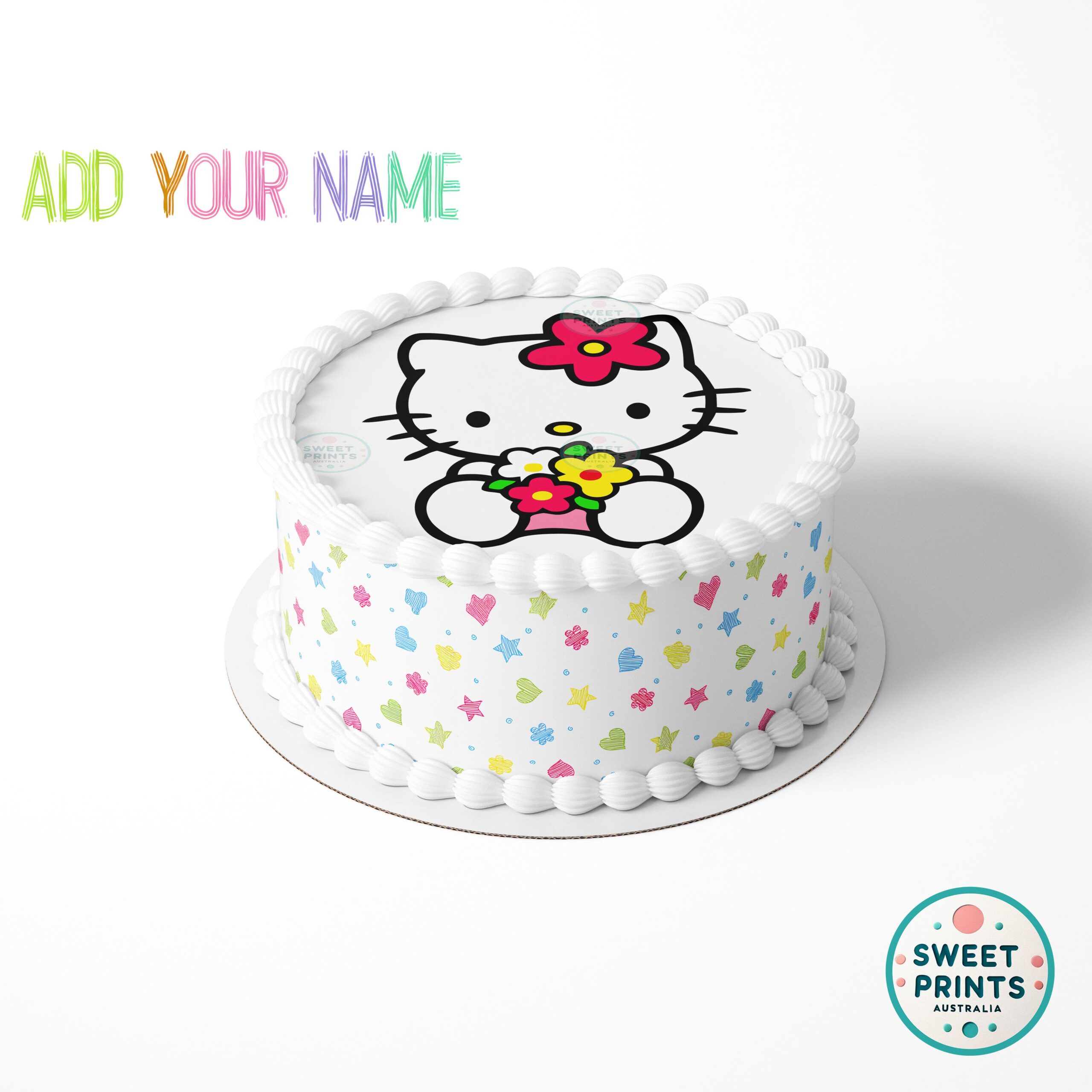 hello kitty sitting with flowers o - Image 2