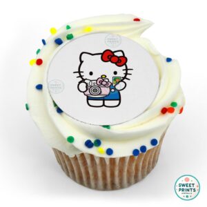 hello kitty taking instant picture o