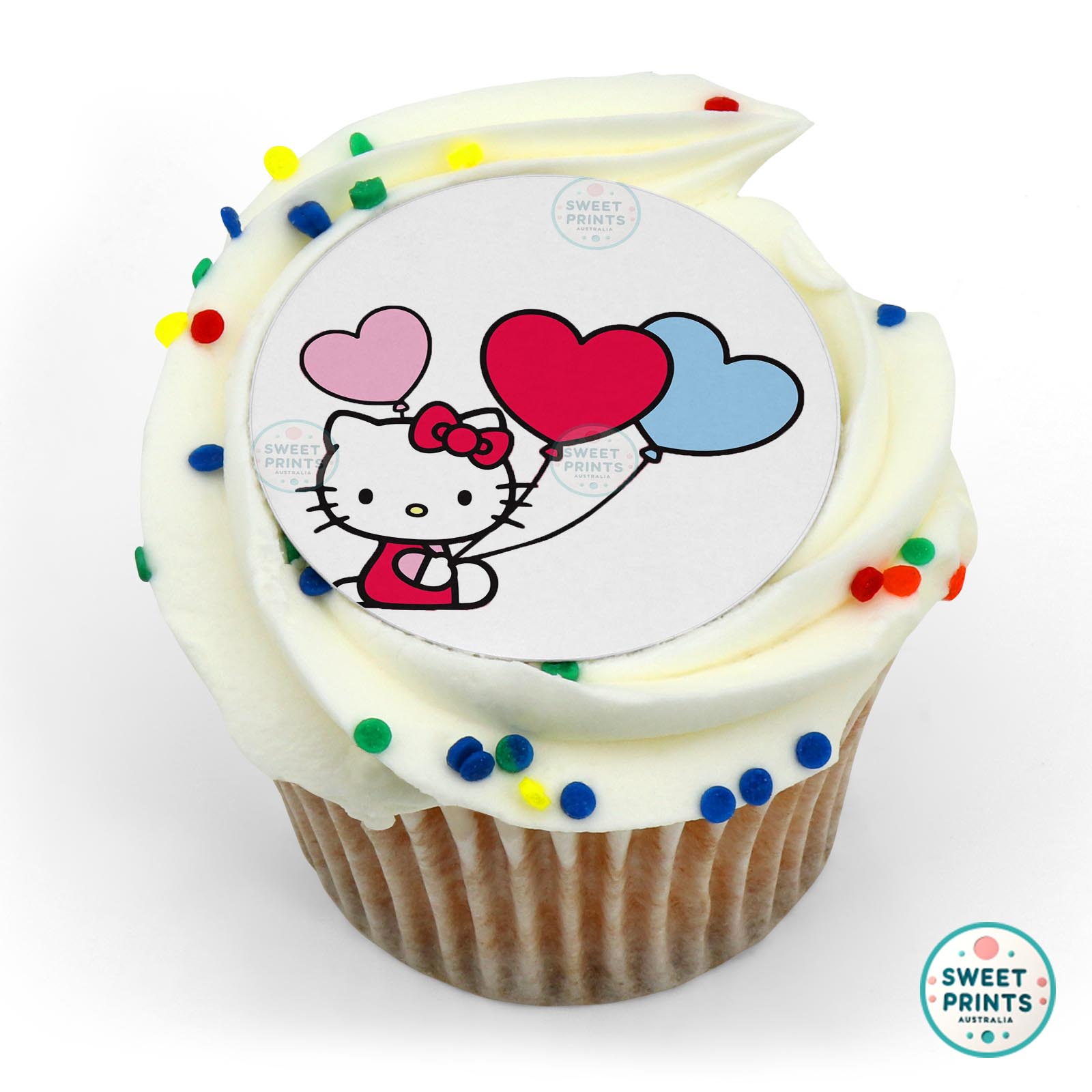 Hello Kitty With Balloons edible cake topper