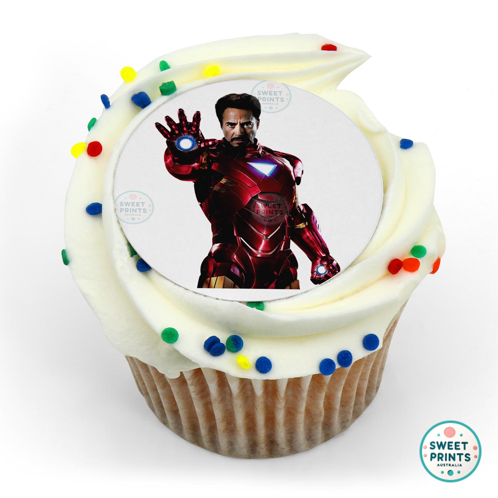 Iron Man Robert Downey Jr edible cake topper