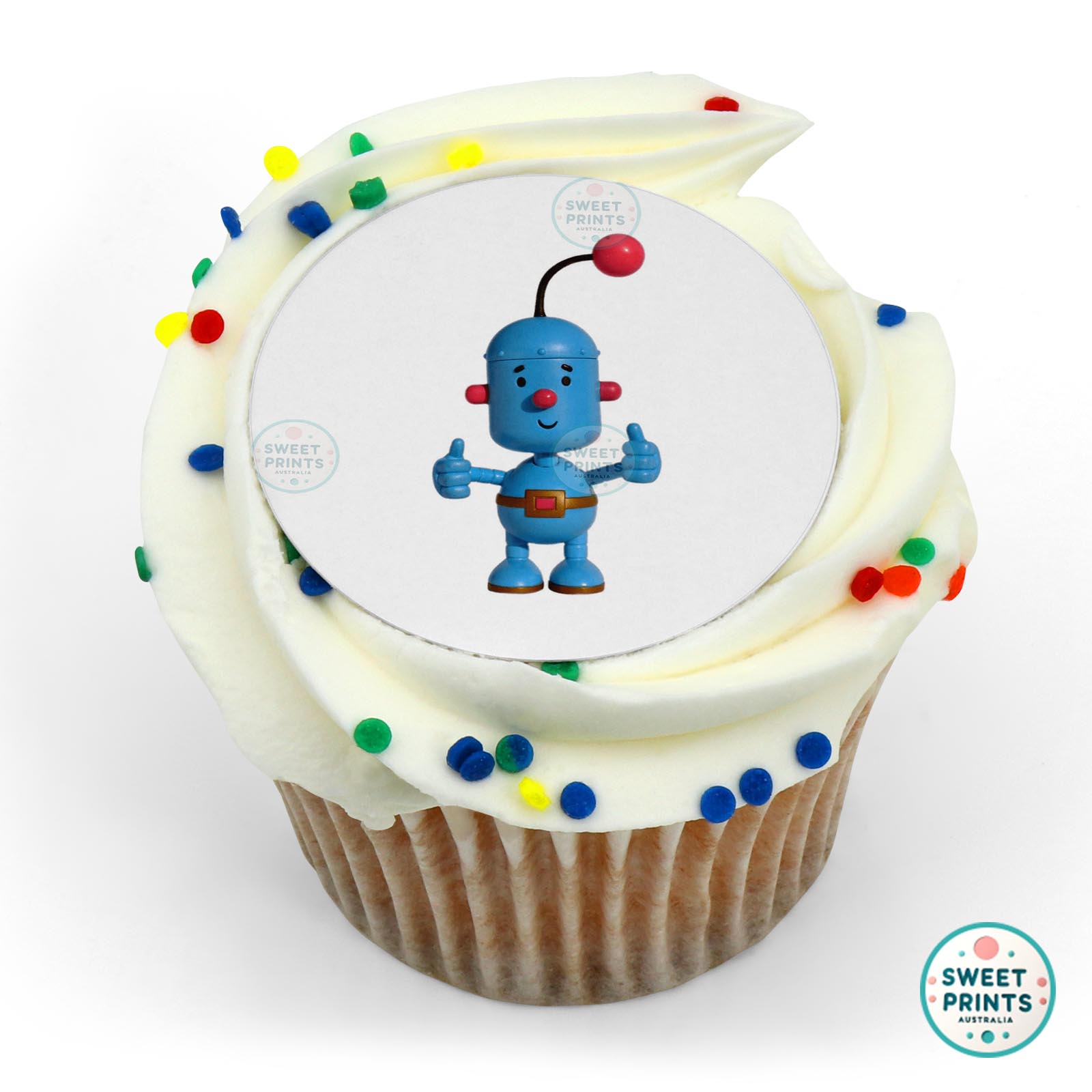 Little Robots Tiny Thumbs Up edible cake topper