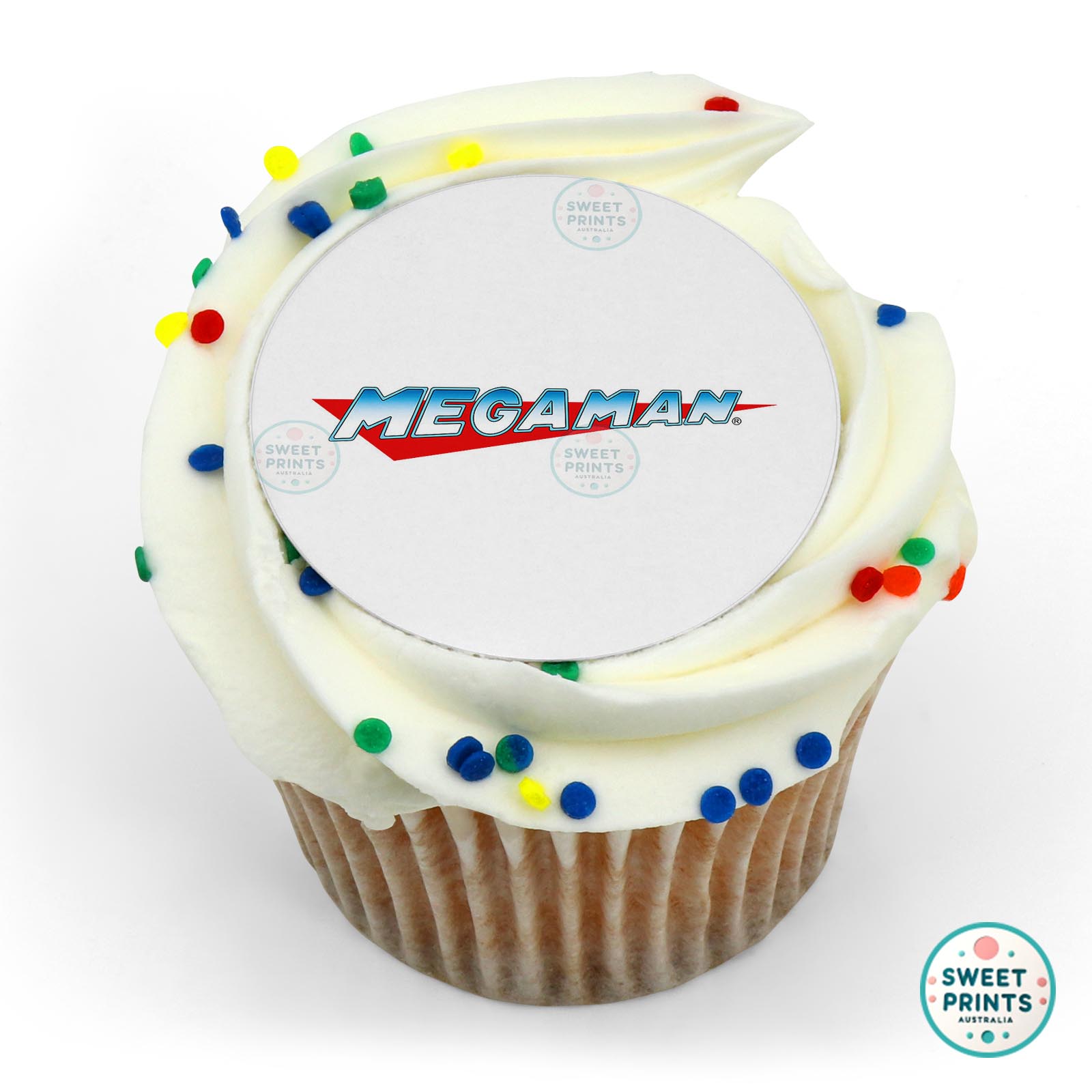 Mega Man Logo edible cake topper