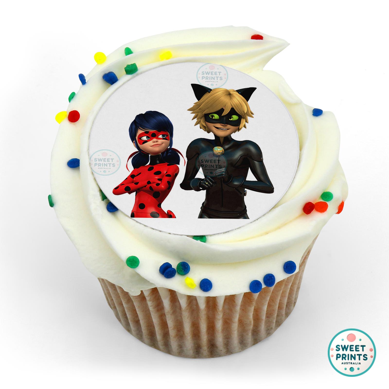 Miraculous Tales Of Ladybug Cat Noir Ladybug And Cat Noir edible cake topper