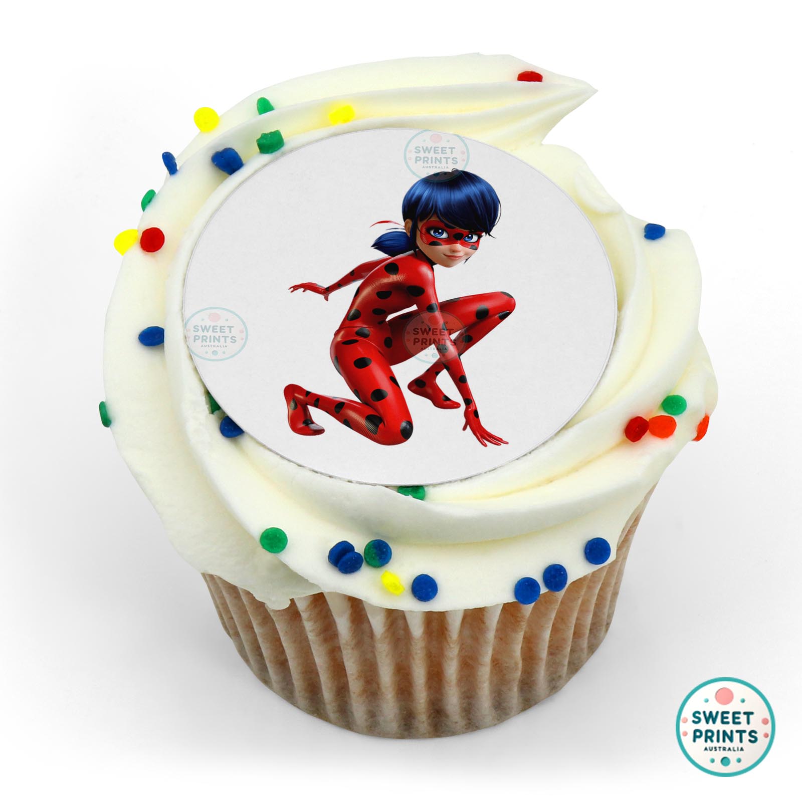Miraculous Tales Of Ladybug Cat Noir Ladybug On One Knee edible cake topper