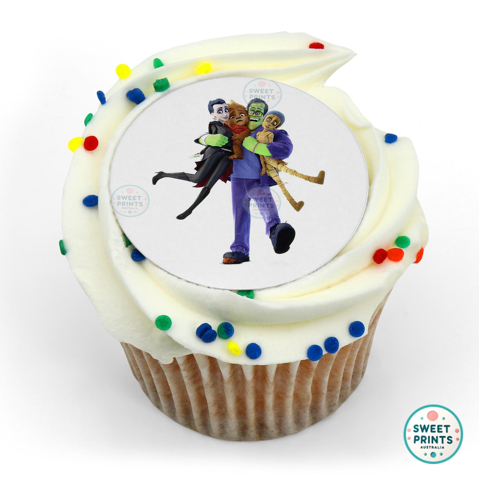 Monster Family Dracula Holding Family edible cake topper