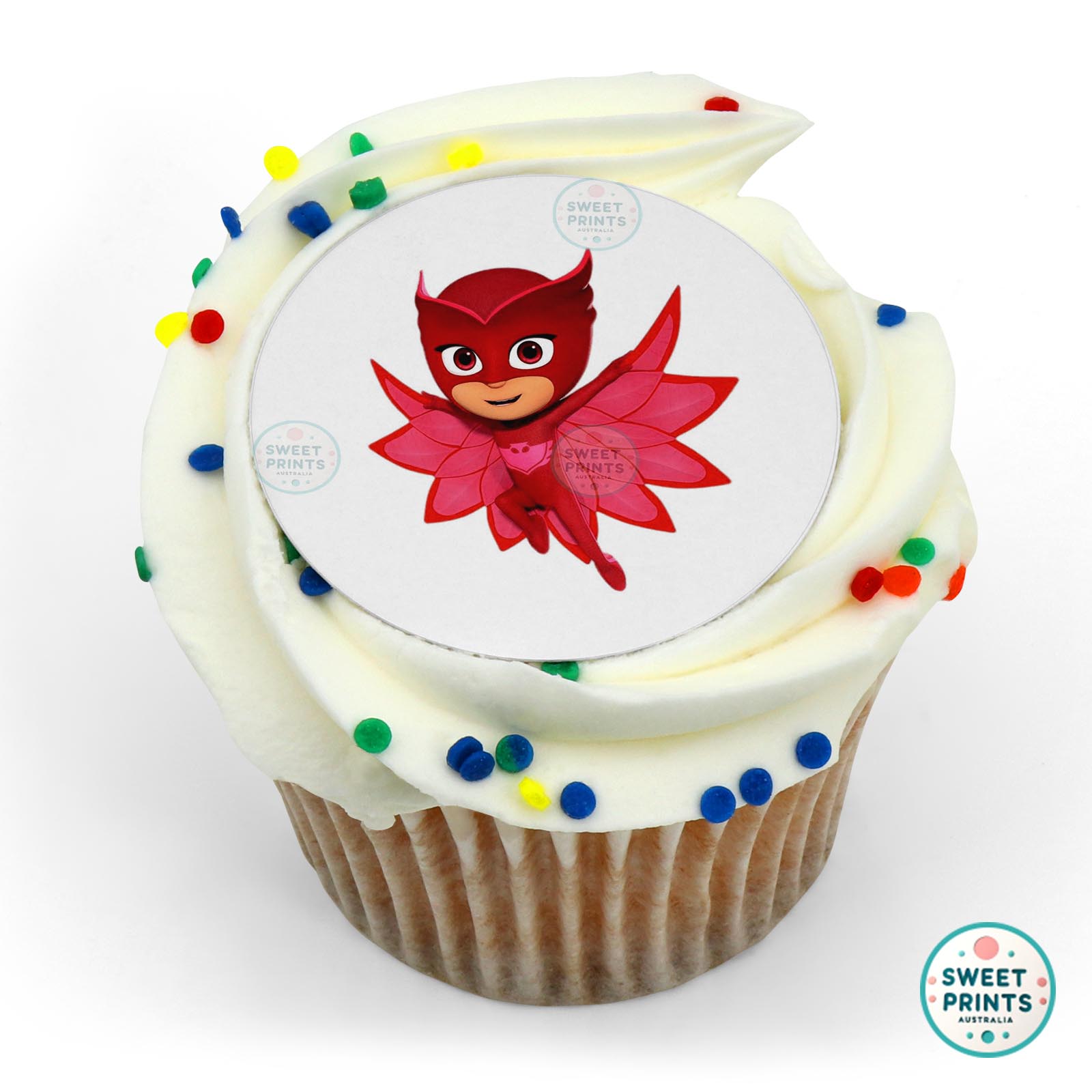 Pj Masks Owlette Flying Away edible cake topper