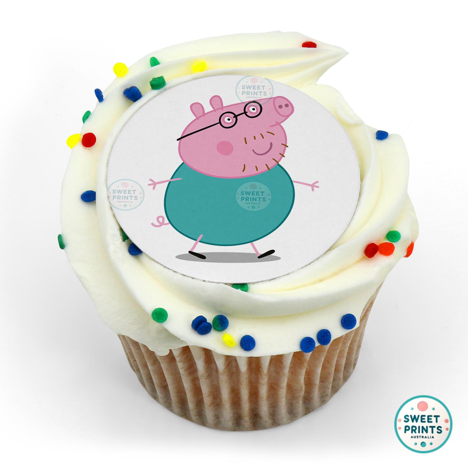 Peppa Pig Daddy Pig edible cake topper