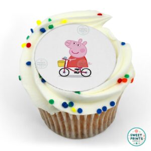 peppa pig on a bike o