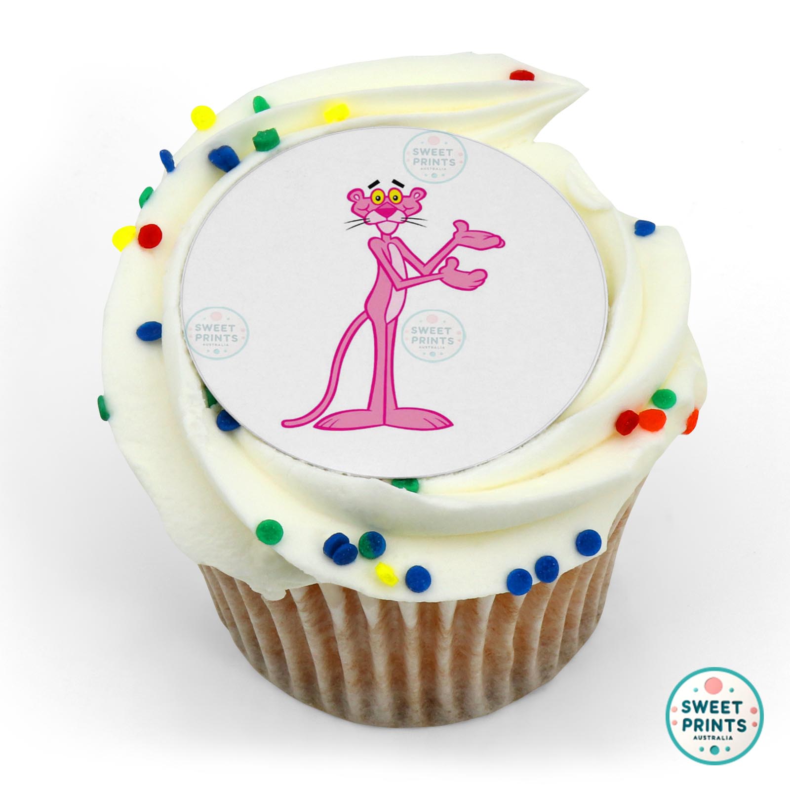 Pink Panther Showing edible cake topper