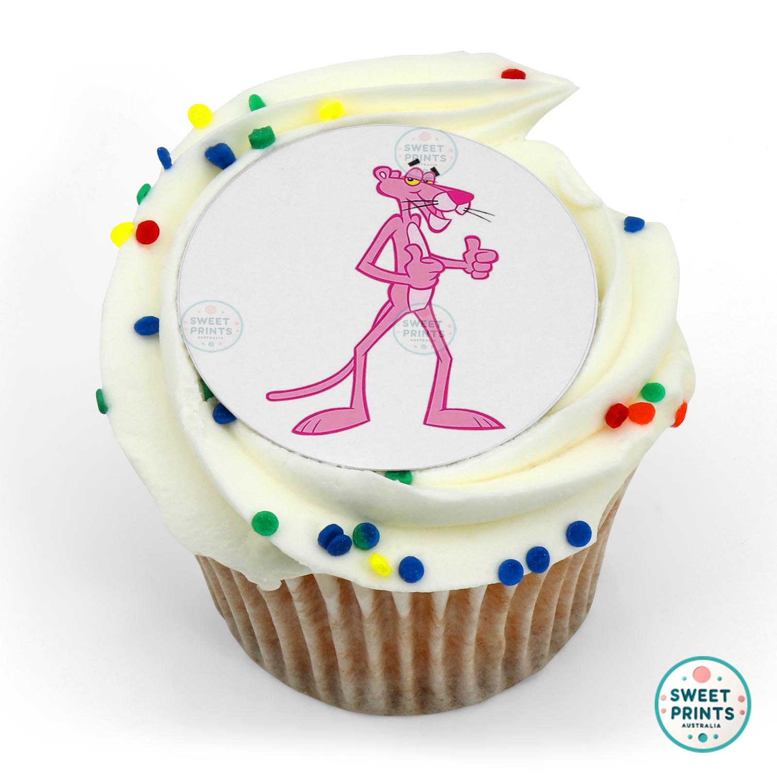 Pink Panther Thumbs Up edible cake topper