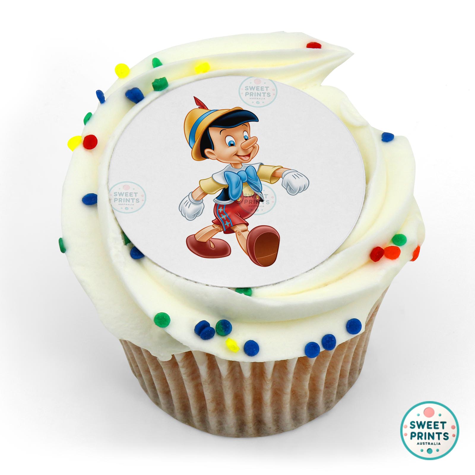 Pinocchio Walking Happy edible cake topper
