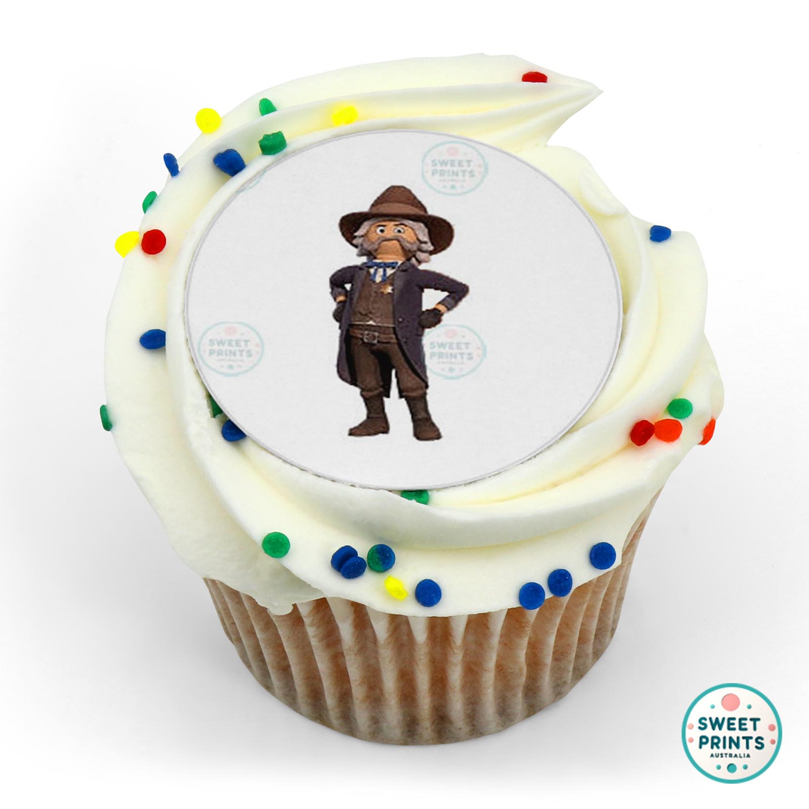 Playmobil The Movie Character Sheriff edible cake topper