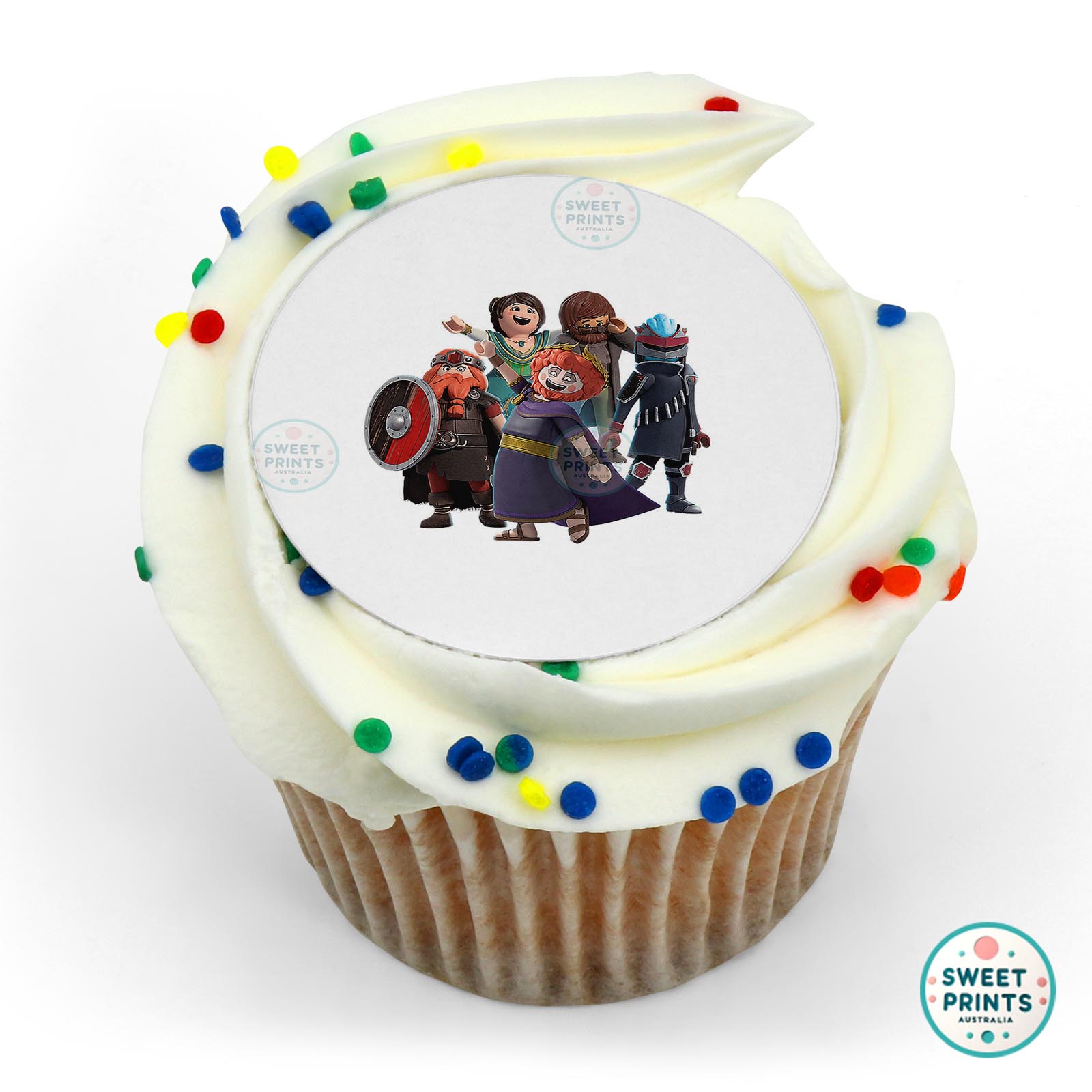 Playmobil The Movie Characters edible cake topper