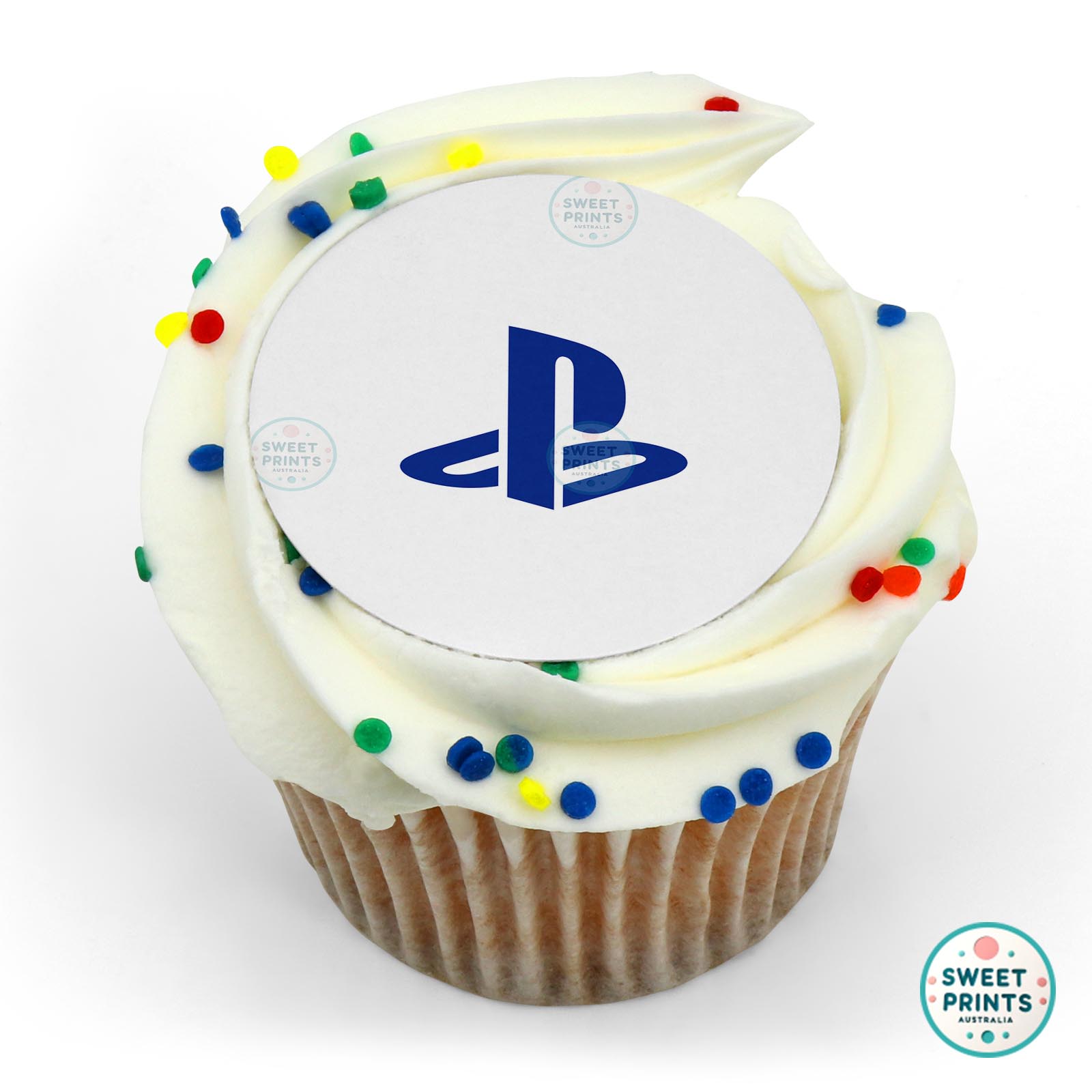 Playstation Logo Blue edible cake topper