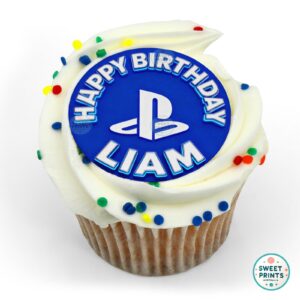 playstation logo white on blue custom name o